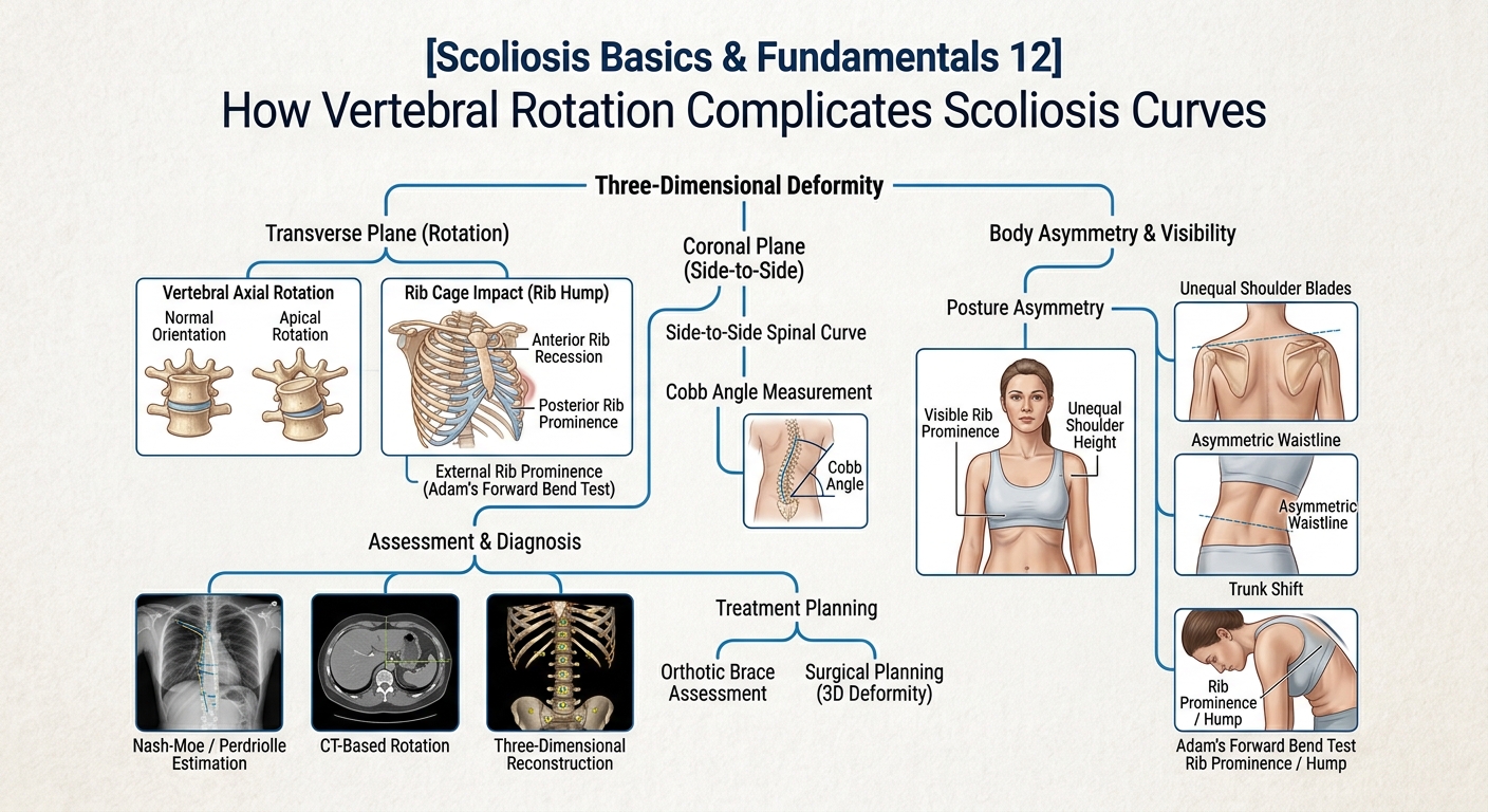 How Vertebral Rotation Complicates Scoliosis Curves