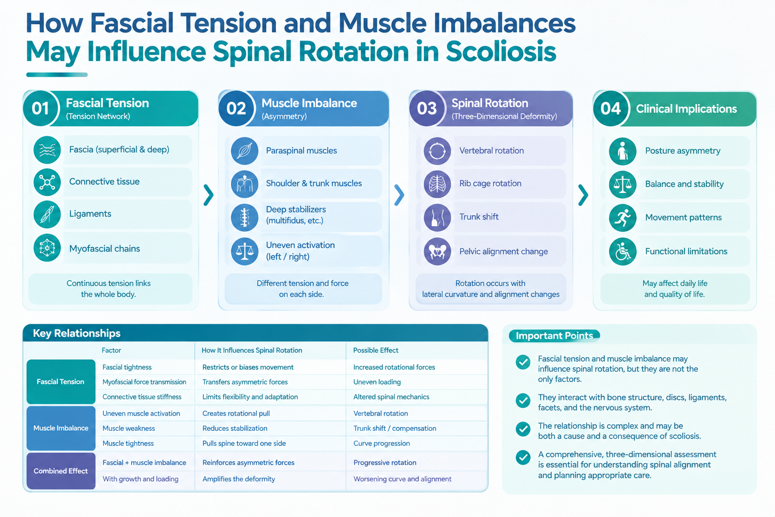 How Fascial Tension and Muscle Imbalances May Influence Spinal Rotation in Scoliosis