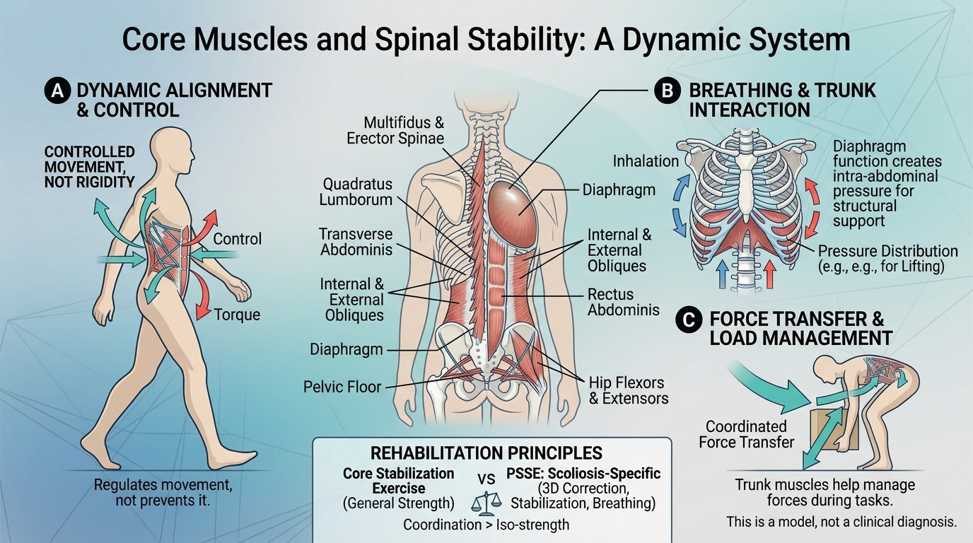 The Role of Core Muscle Engagement in Supporting Spinal Alignment