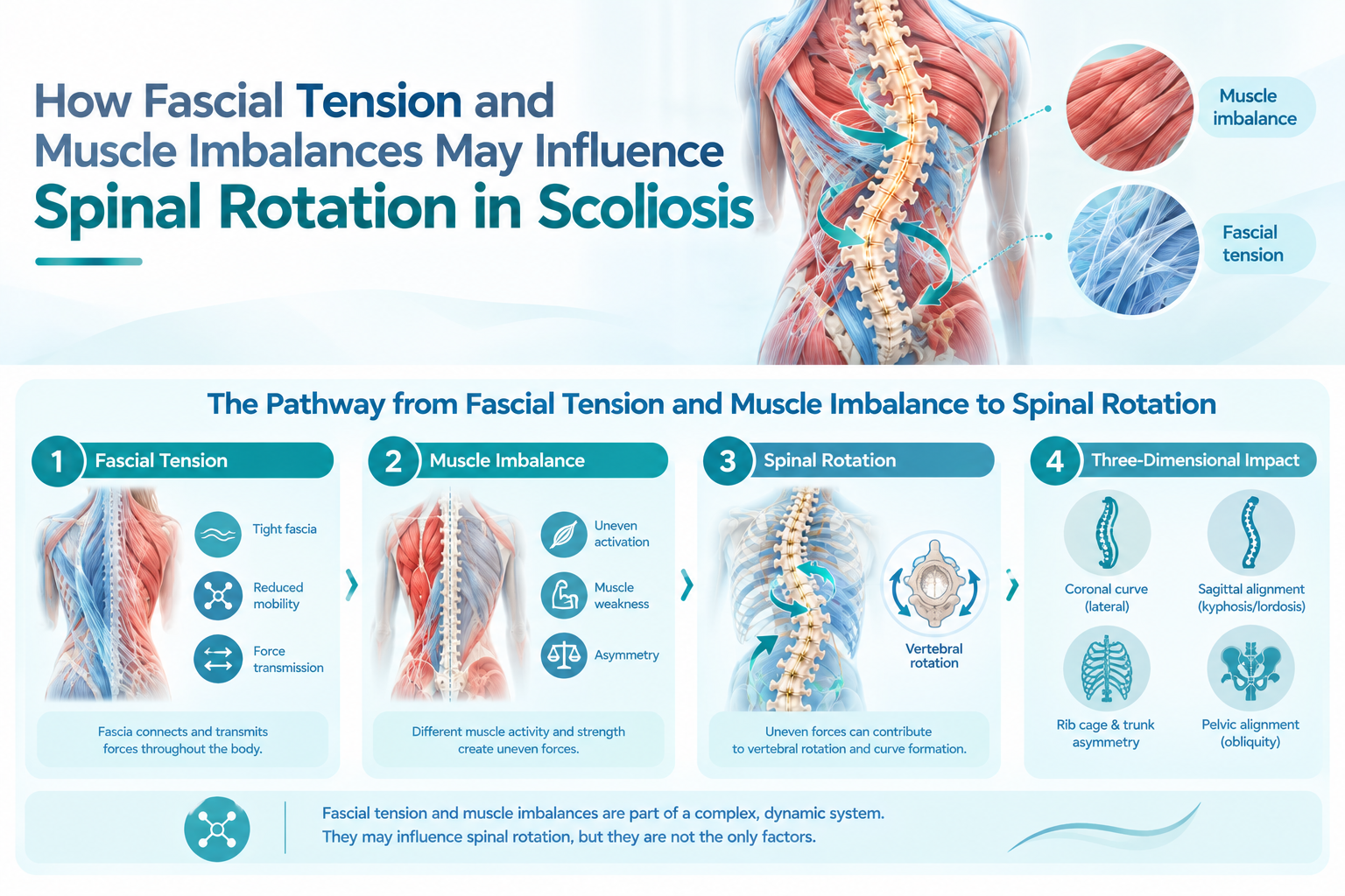 How Fascial Tension and Muscle Imbalances May Influence Spinal Rotation in Scoliosis — featured image