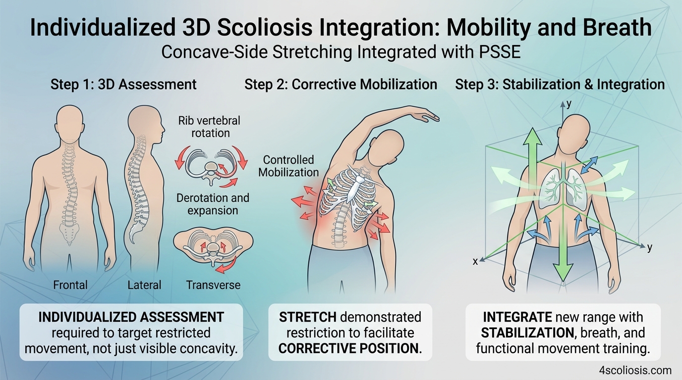 How to Safely Stretch the Concave Side of a Scoliotic Curve