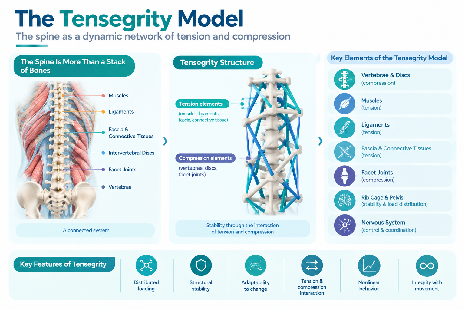 The Tensegrity Model: Understanding Spinal Alignment as a Dynamic Network